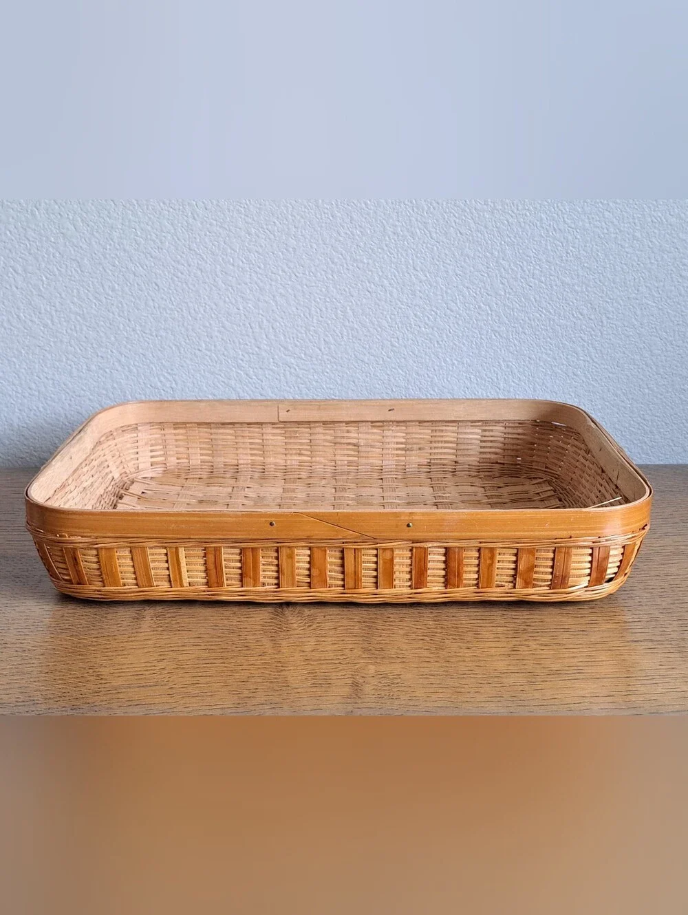 Wicker Bamboo Rectangular Tray  15x10